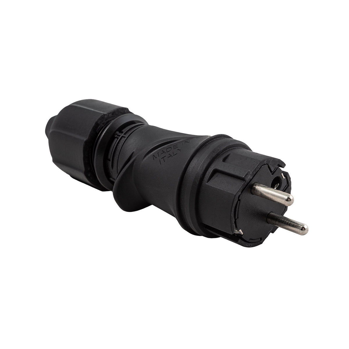 Spina Schuko Nera 16A 250V IP44 per esterno - Compatibile Sistema Modulair - Nero