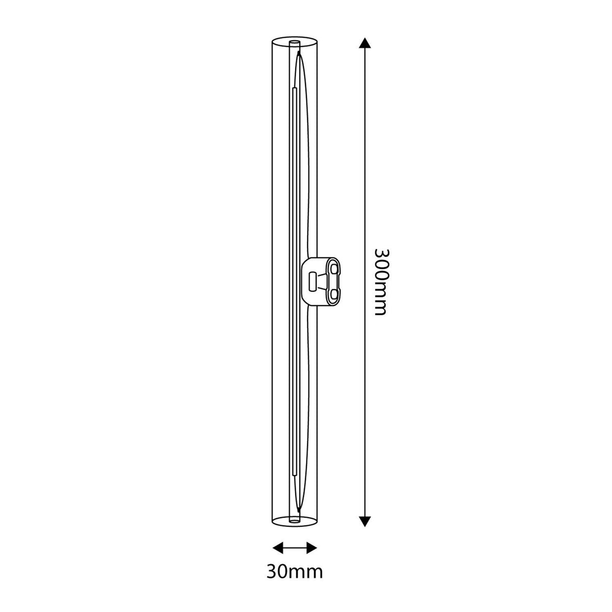 Lampadina LED Trasparente CRI 90 Lineare S14d - lunghezza 300 mm 6W 520Lm 2700K Dimmerabile - S01