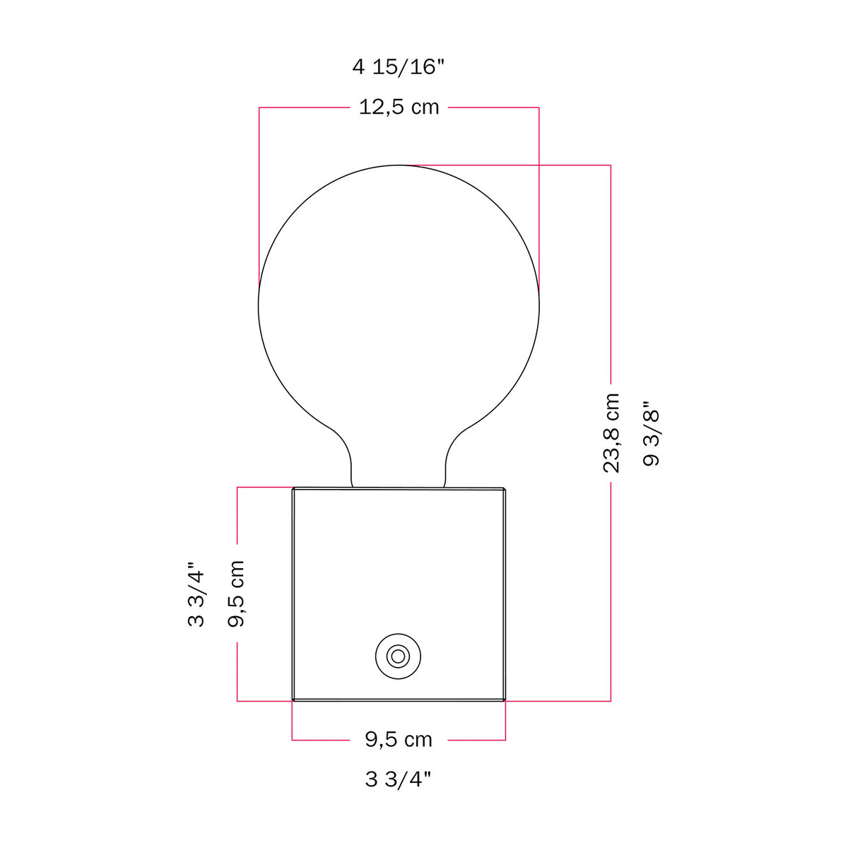Lampada a batteria Cabless03 "Futur" con lampadina globo effetto porcellana - Futur Festival