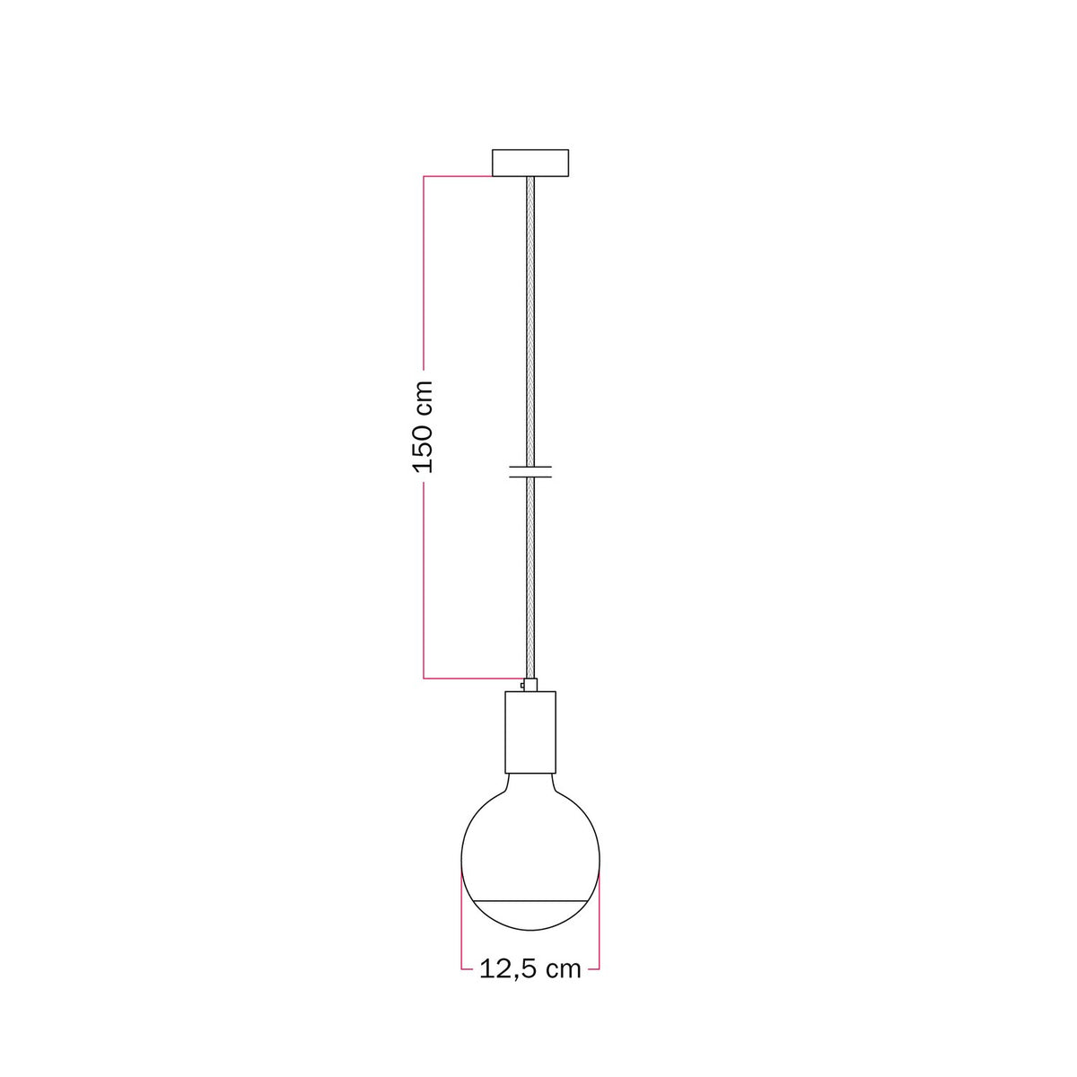 Lampada a sospensione Filotto Metallico con lampadina Lucia - Verde