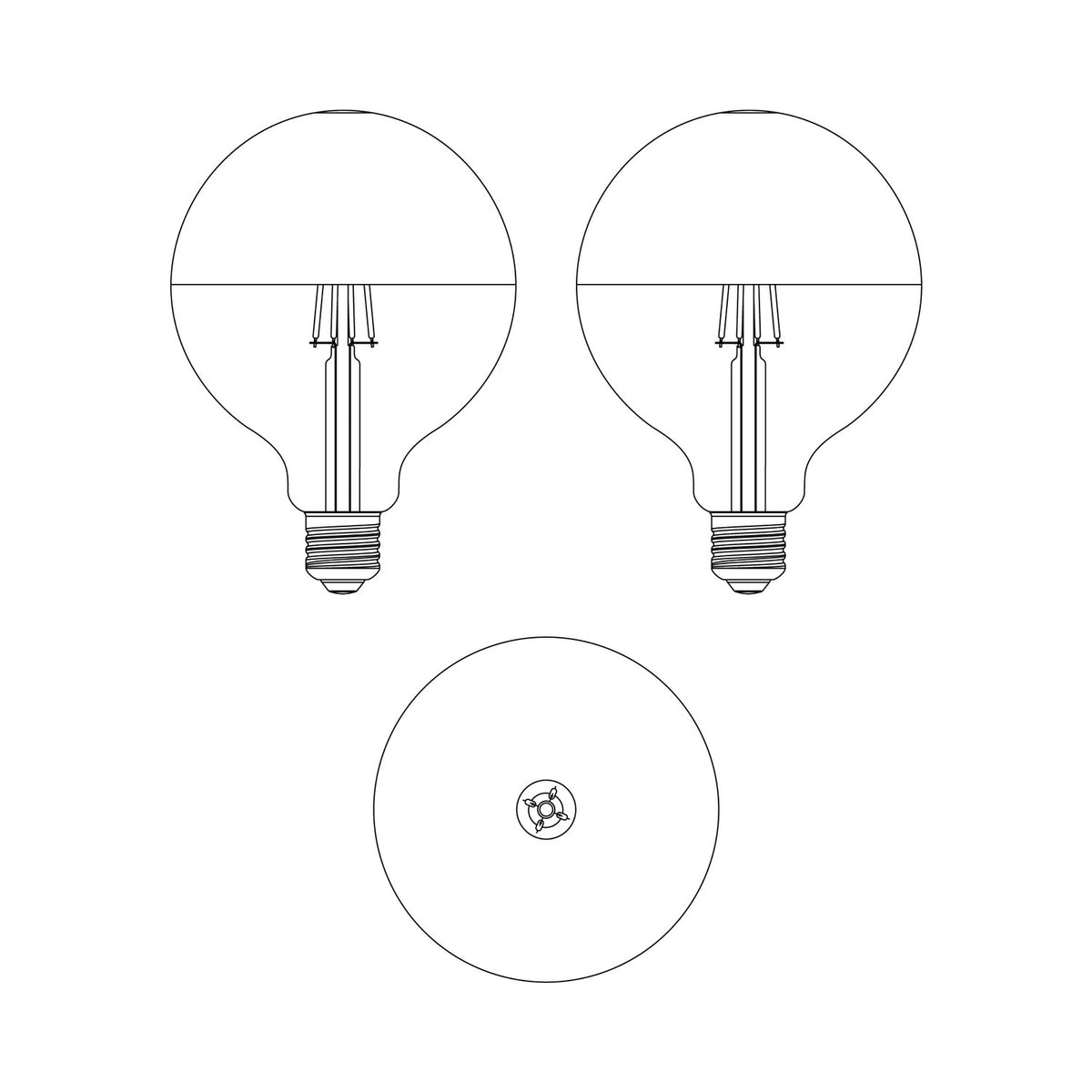 Lampadina LED Maria G125 4,8W 806Lm E27 2700K Dimmerabile - Rosso