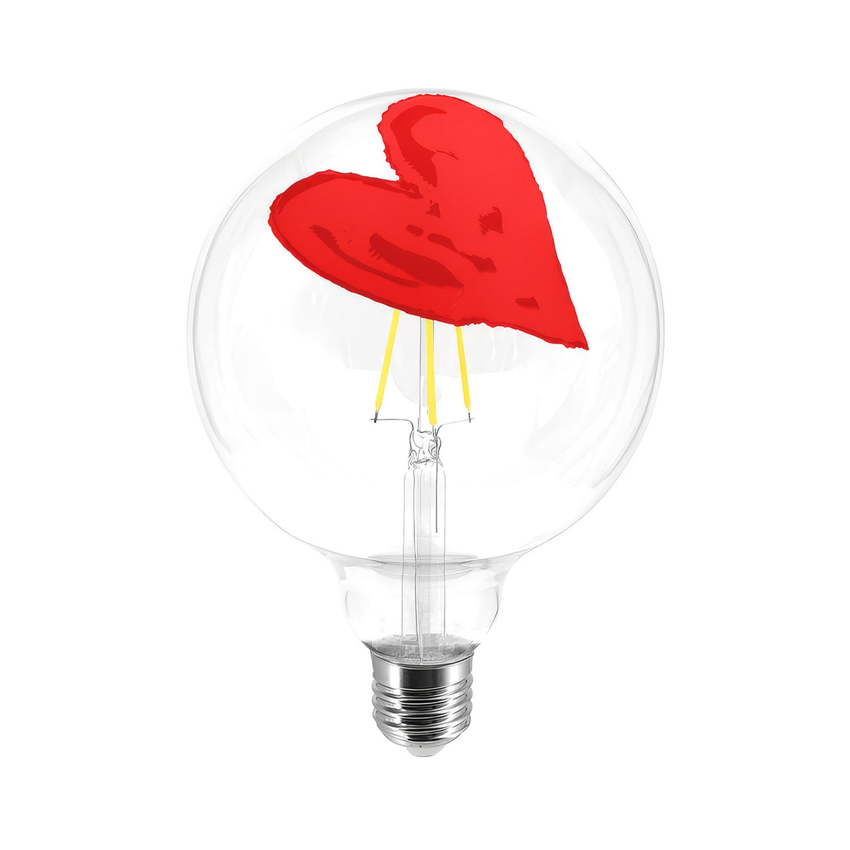 Lampadina LED Tattoo Pop Heart G125 4,5W 470Lm E27 2700K Dimmerabile - Rosso