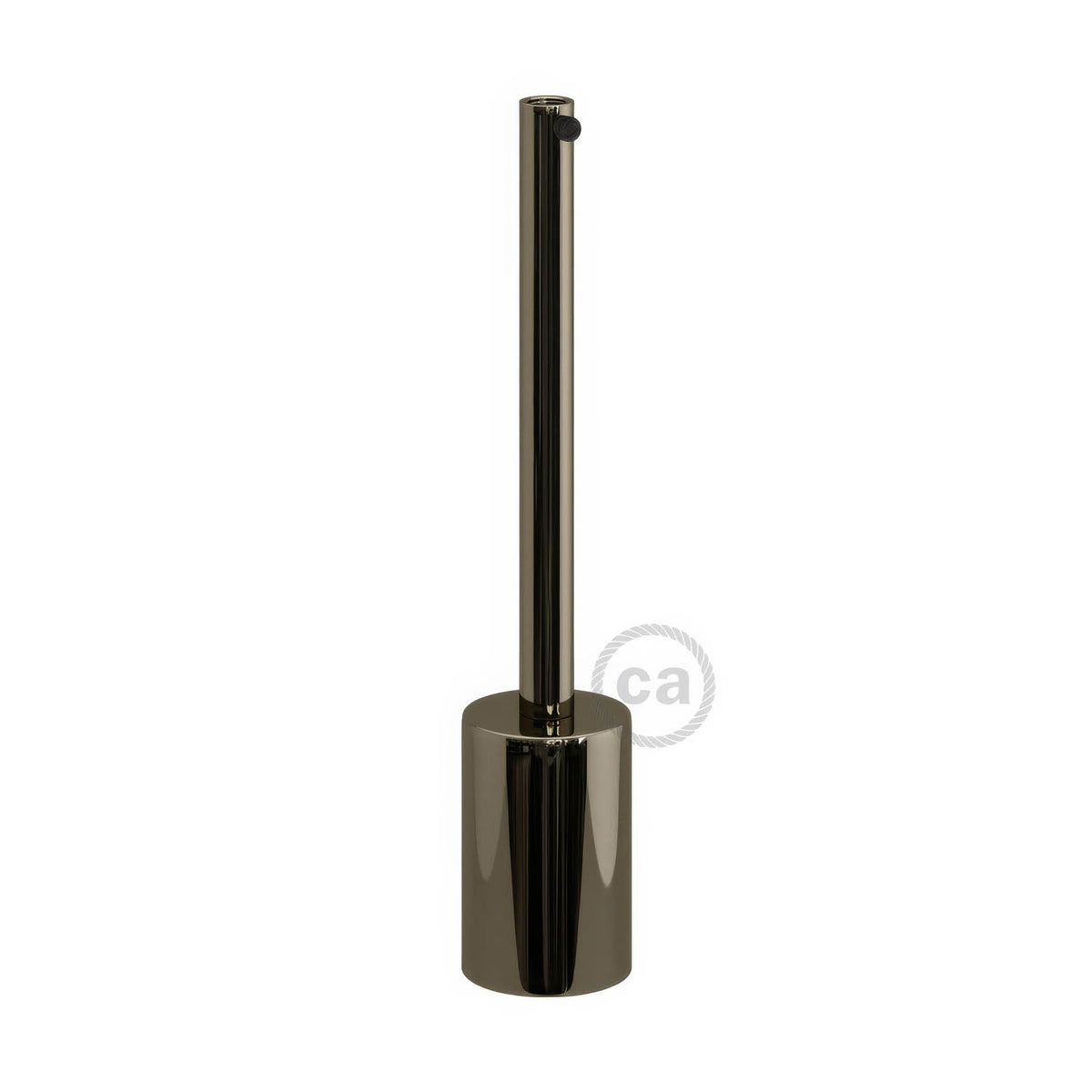 Kit portalampada E27 cilindrico in metallo con serracavo da 15 cm - Nero perla
