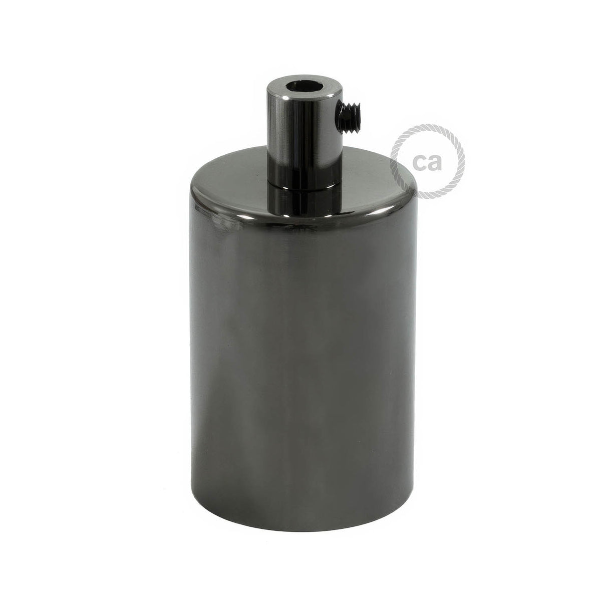 Kit portalampada E27 cilindrico in metallo - Nero perla Cilindrico