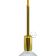 Kit portalampada E27 cilindrico in metallo con serracavo da 15 cm - Ottone