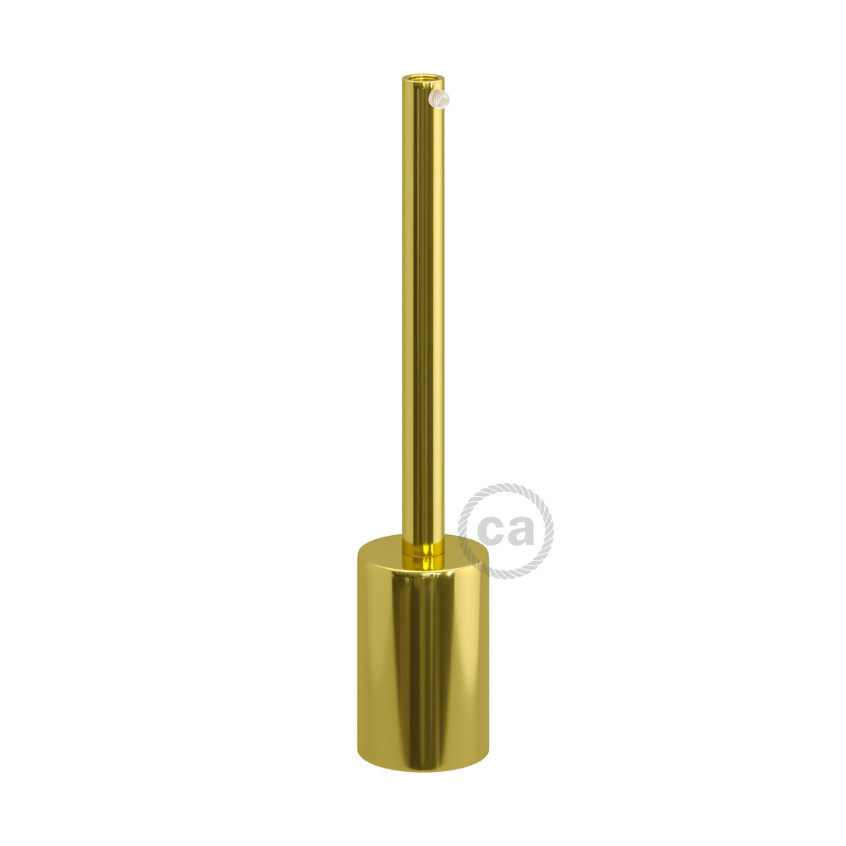 Kit portalampada E27 cilindrico in metallo con serracavo da 15 cm - Ottone