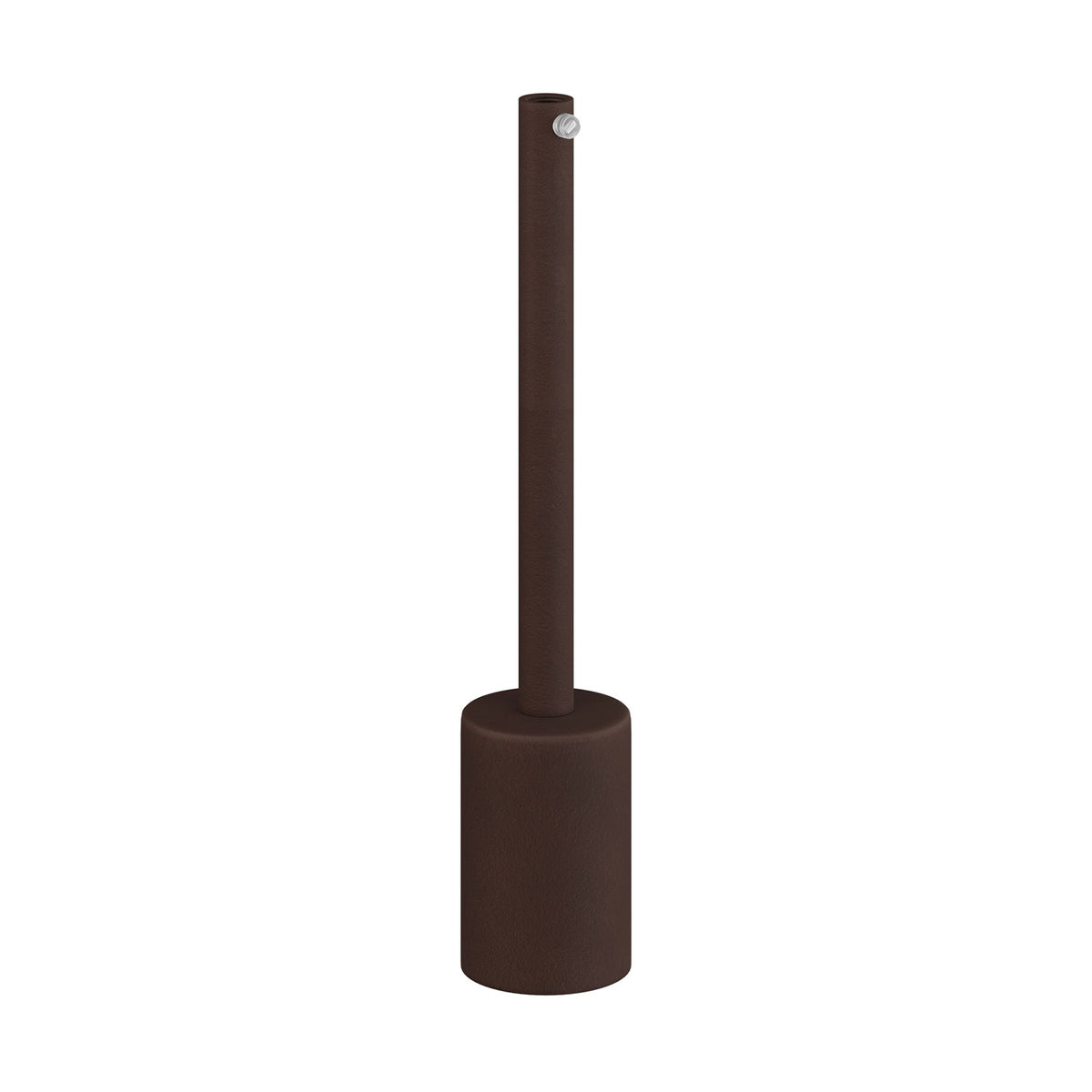 Kit portalampada E27 cilindrico in metallo con serracavo da 15 cm - Ruggine scura verniciata