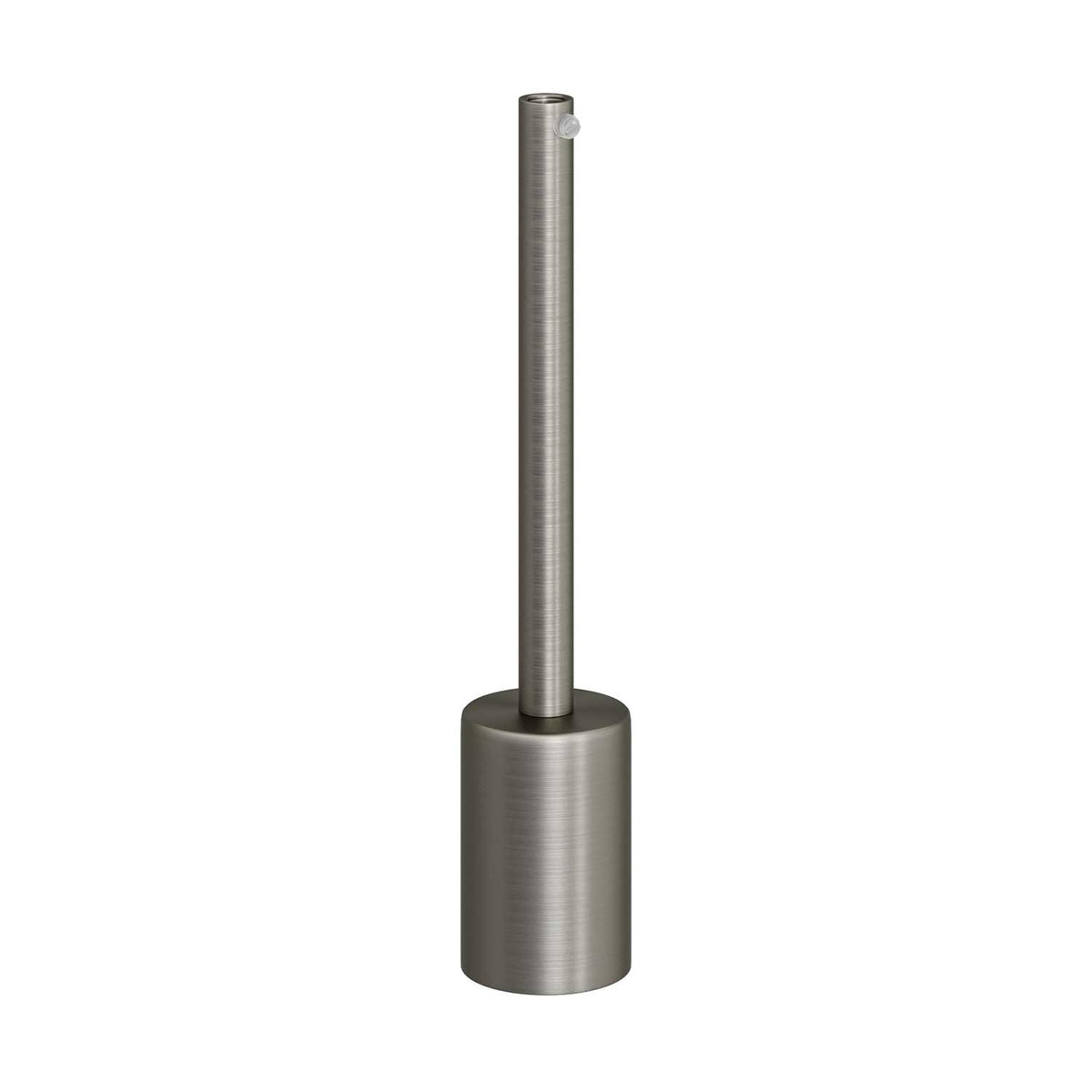 Kit portalampada E27 cilindrico in metallo con serracavo da 15 cm - Titanio satinato