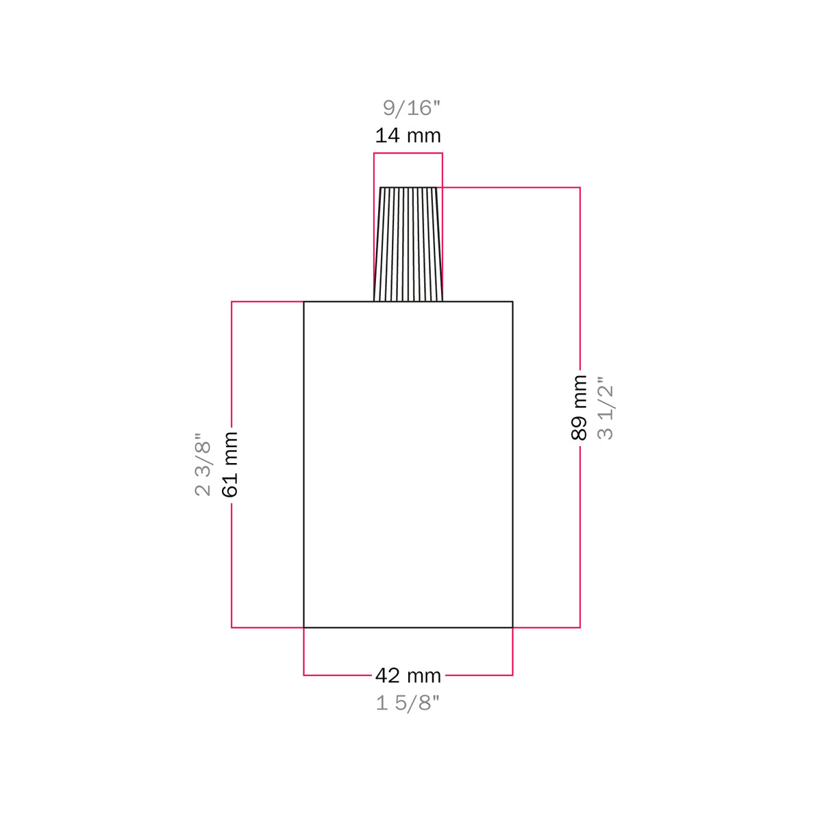 Kit portalampada E27 cilindrico in metallo - Ottone Conico