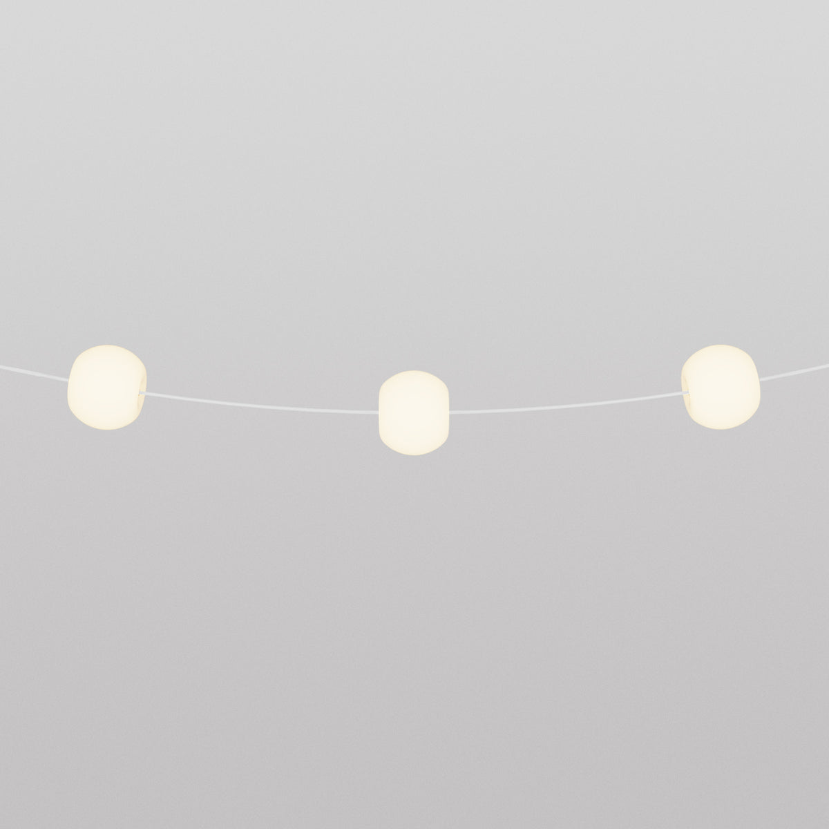 Catena luminosa 3 punti luce da esterno IP67 Bianco Sabbia - Marina3 Cherry 70 cm