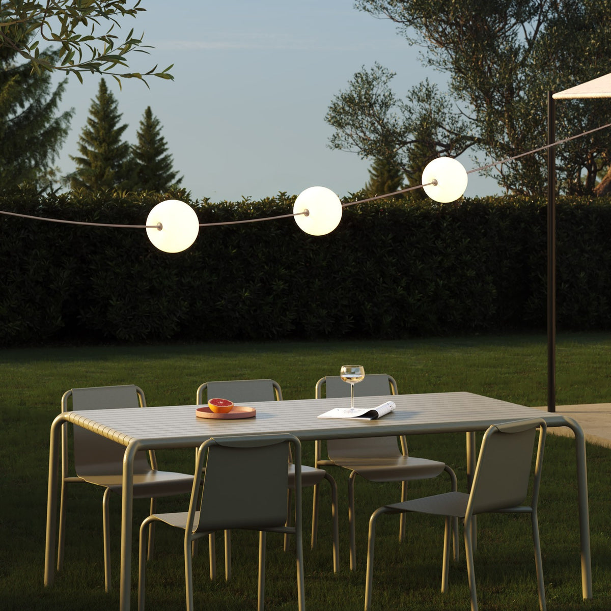 Catena luminosa 3 punti luce da esterno IP67 Desert Brown - Marina3 Cherry 70 cm