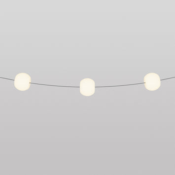 Catena luminosa 3 punti luce da esterno IP67 Grigio - Marina3 Cherry 70 cm