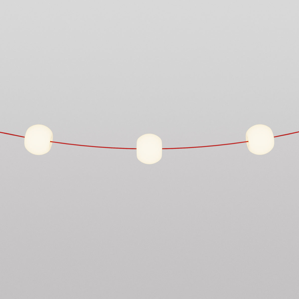 Catena luminosa 3 punti luce da esterno IP67 Rosso Stella Marina - Marina3 Cherry 70 cm