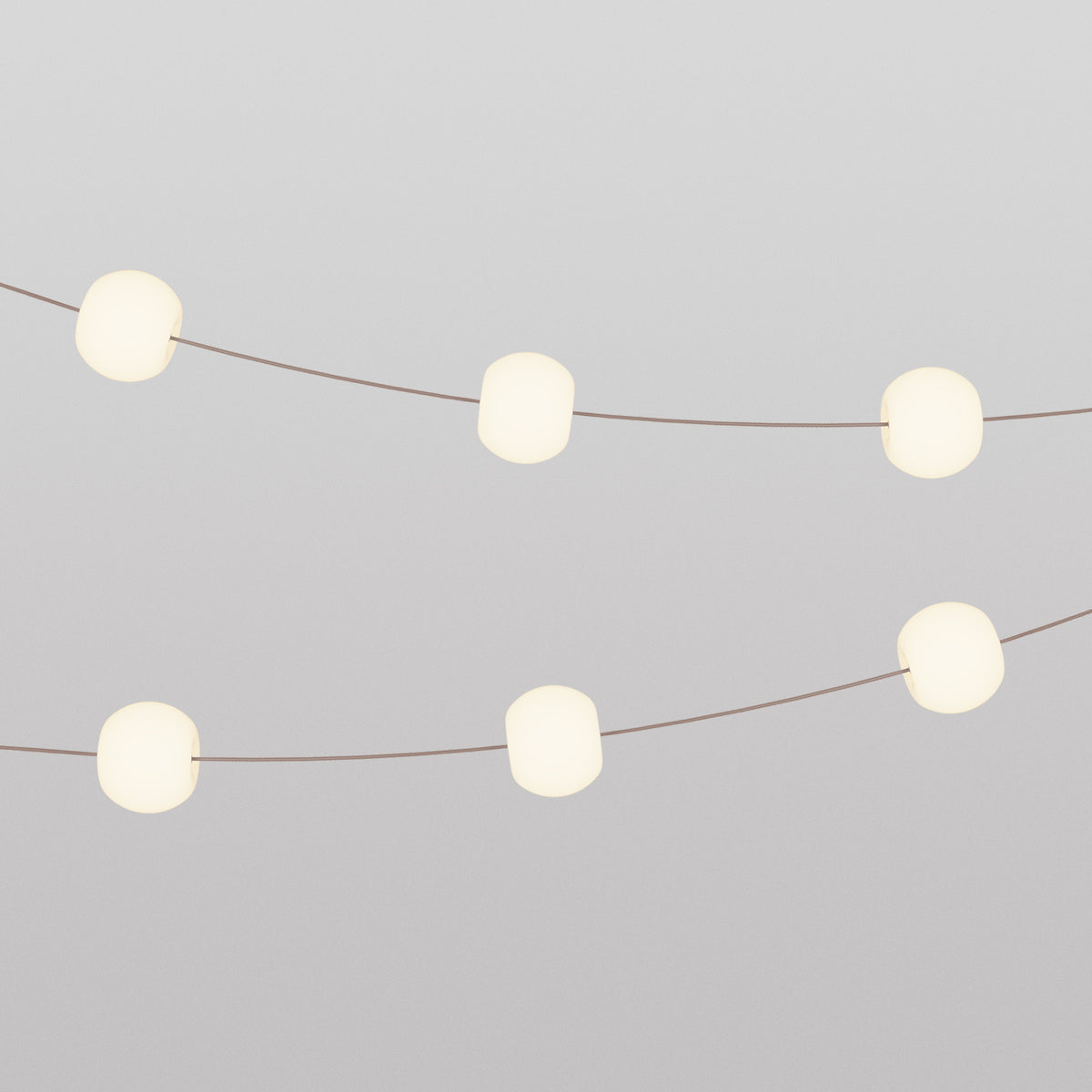 Catena luminosa 6 punti luce da esterno IP67 Desert Brown - Marina6 Cherry 70 cm