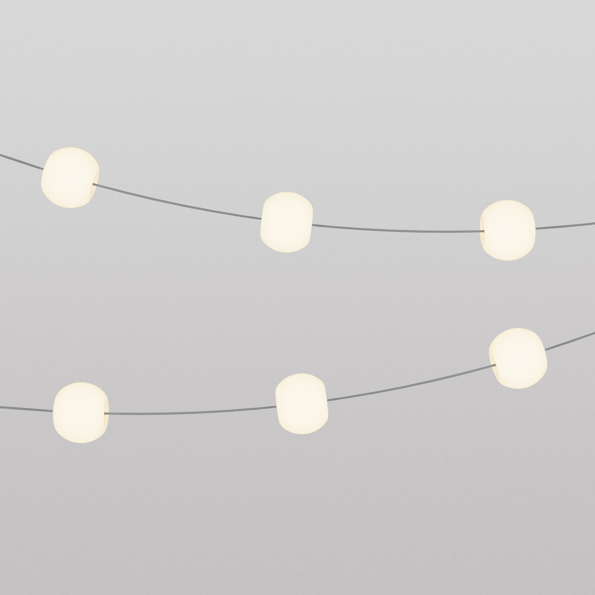 Catena luminosa 6 punti luce da esterno IP67 Grigio - Marina6 Cherry 70 cm