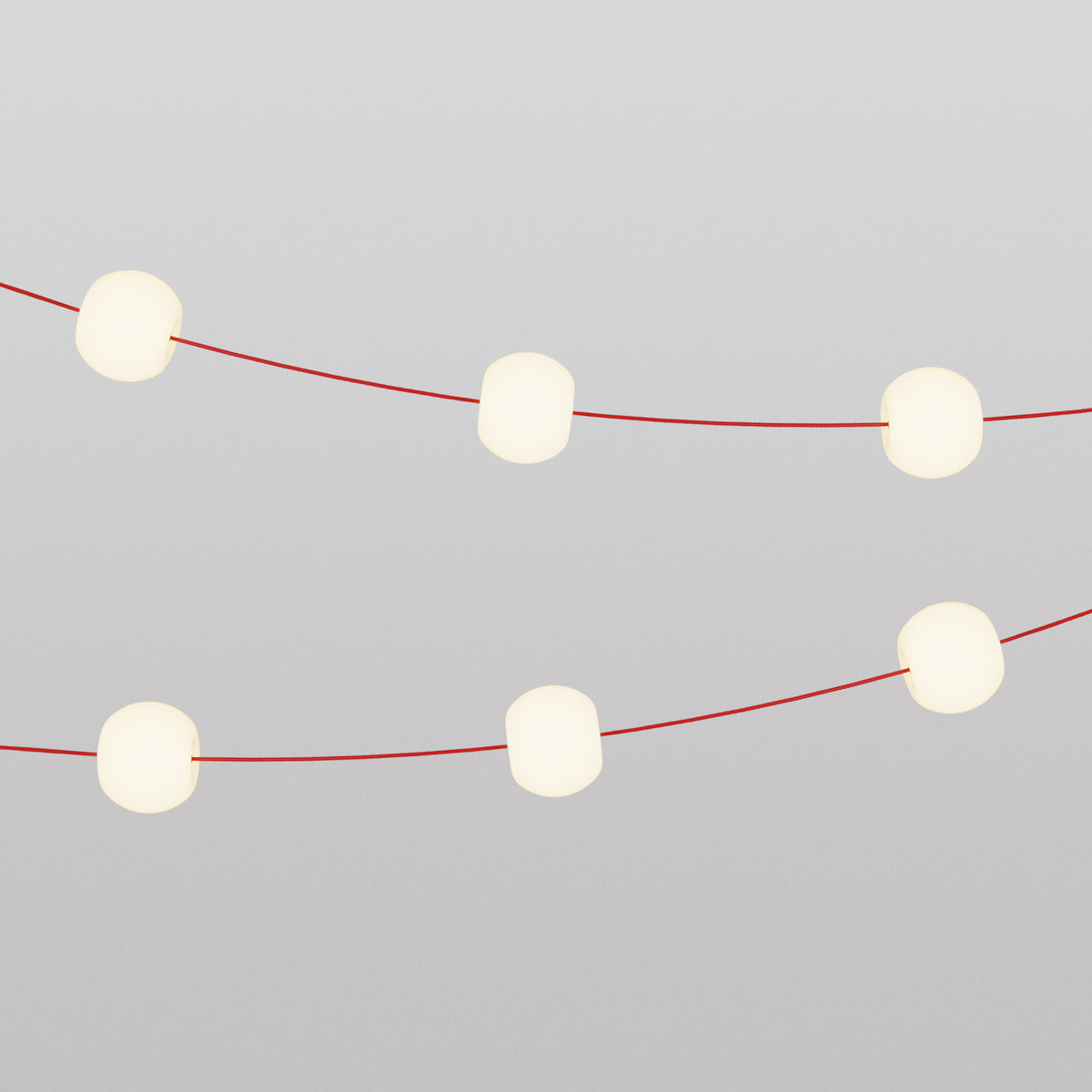 Catena luminosa 6 punti luce da esterno IP67 Rosso Stella Marina - Marina6 Cherry 70 cm