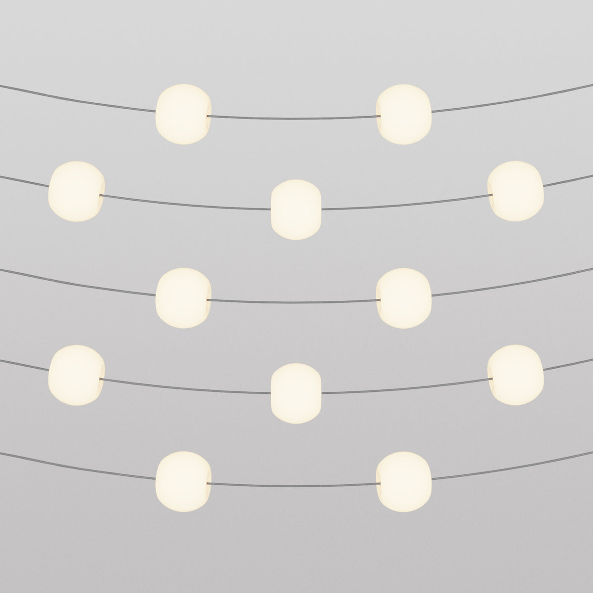 Catena luminosa 12 punti luce da esterno IP67 Grigio - Marina12 Cherry