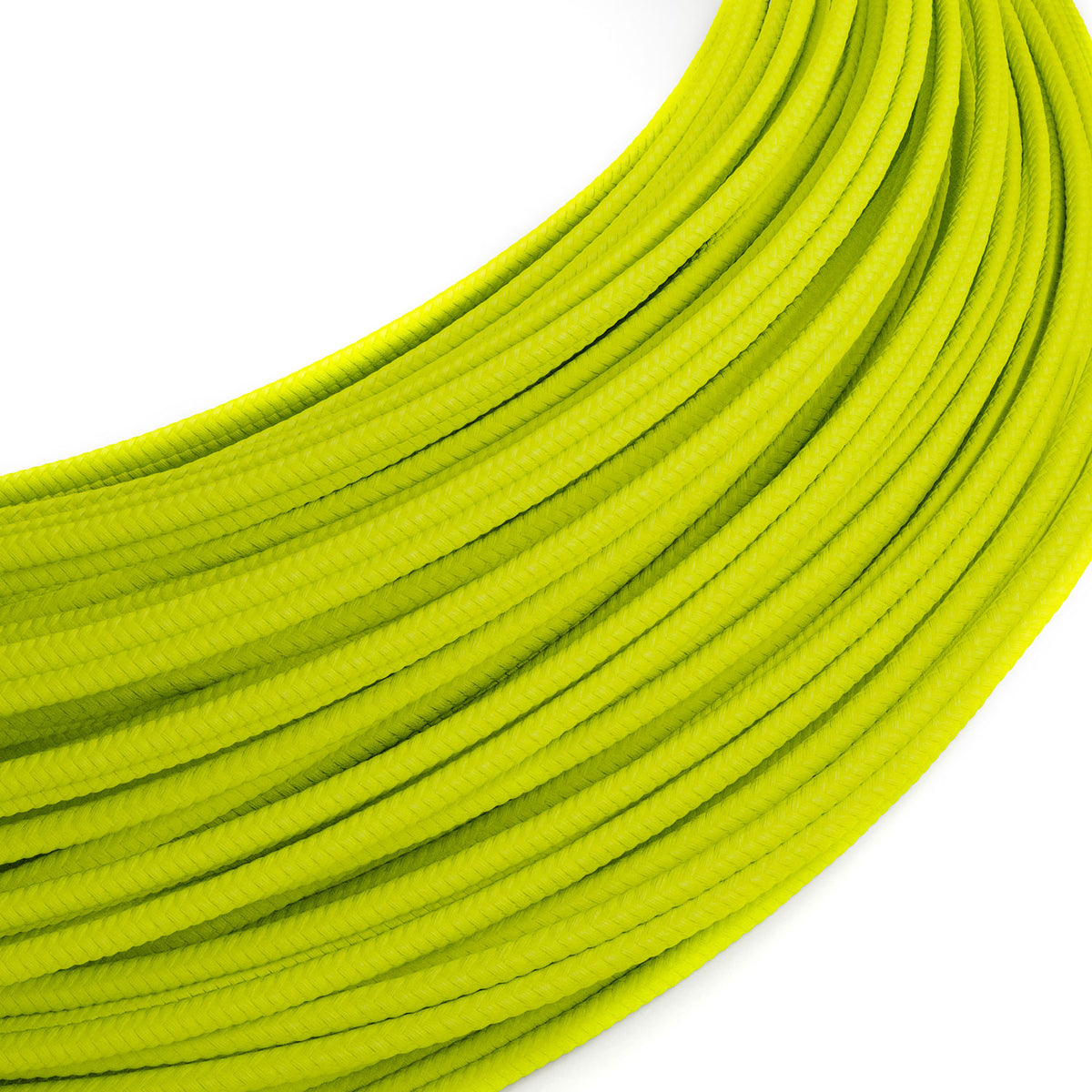 Cavo elettrico Extra Low Voltage rivestito in tessuto Giallo Fluo RF10