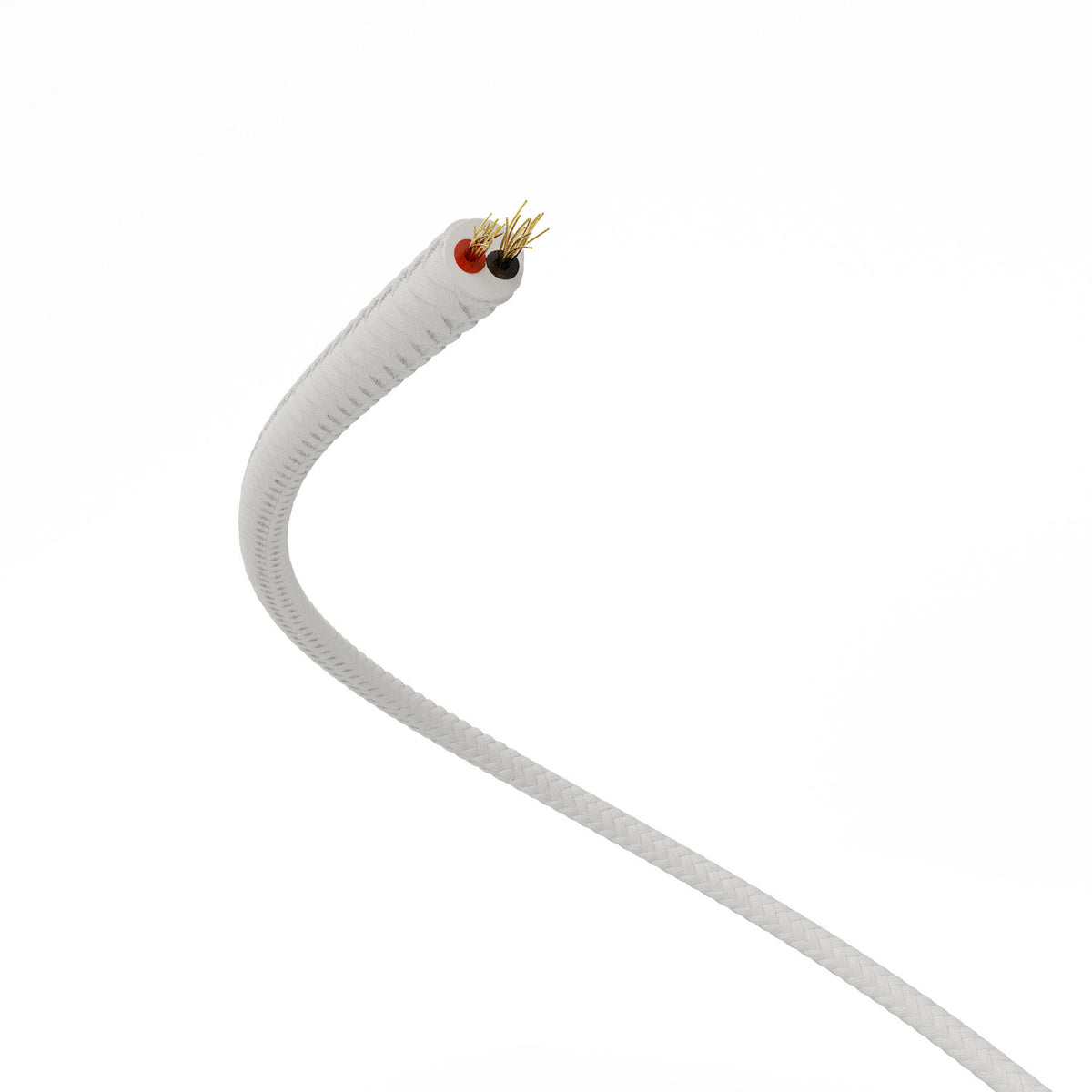 Cavo elettrico Extra Low Voltage rivestito in tessuto effetto seta Bianco RM01