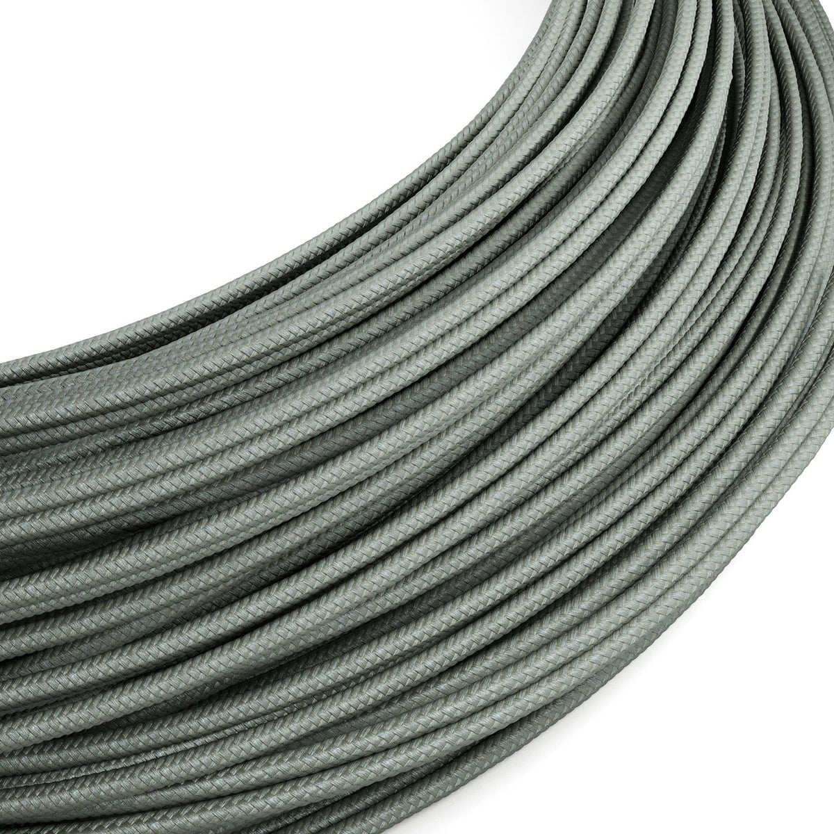 Cavo elettrico Extra Low Voltage rivestito in tessuto effetto seta Grigio RM03