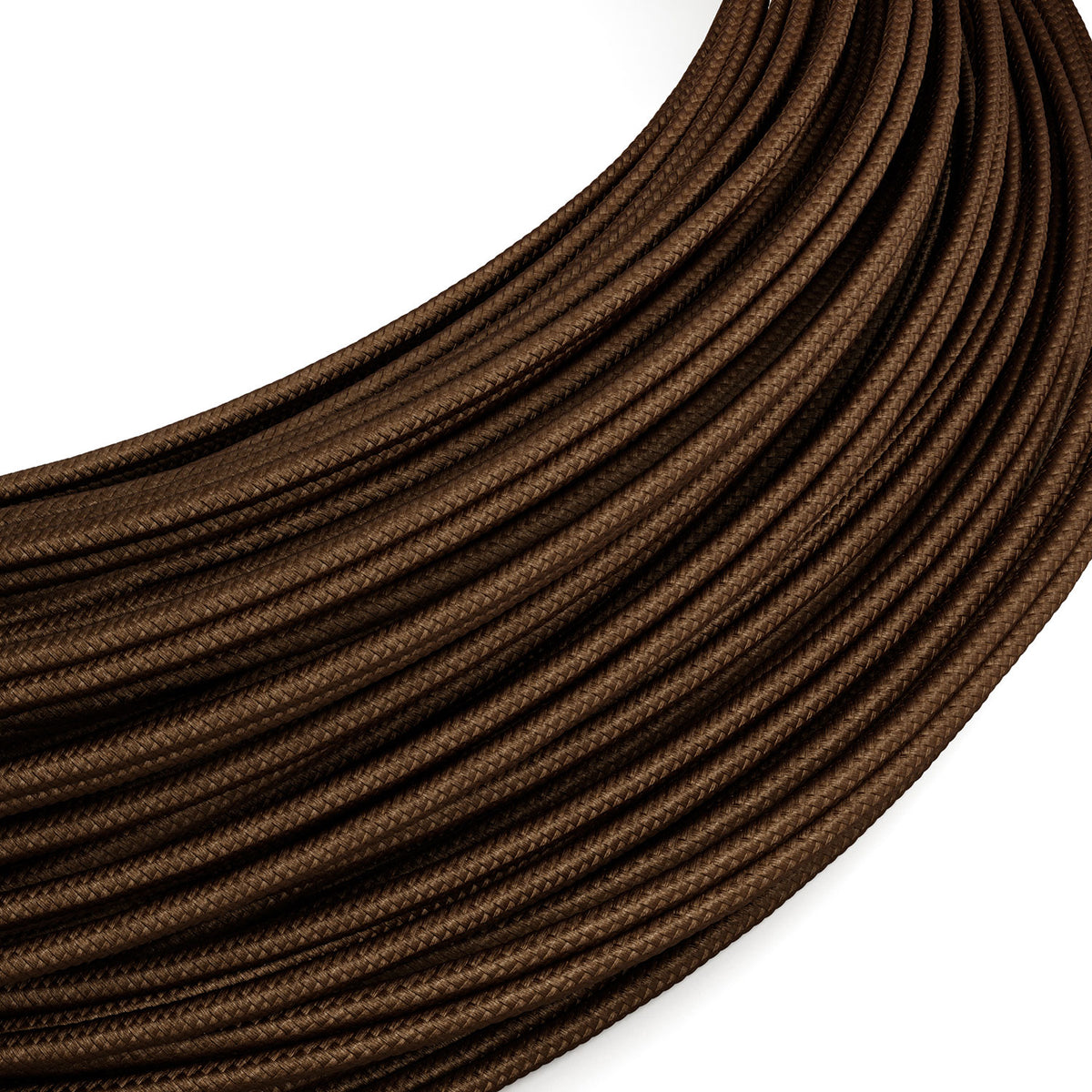 Cavo elettrico Extra Low Voltage rivestito in tessuto effetto seta Marrone RM13