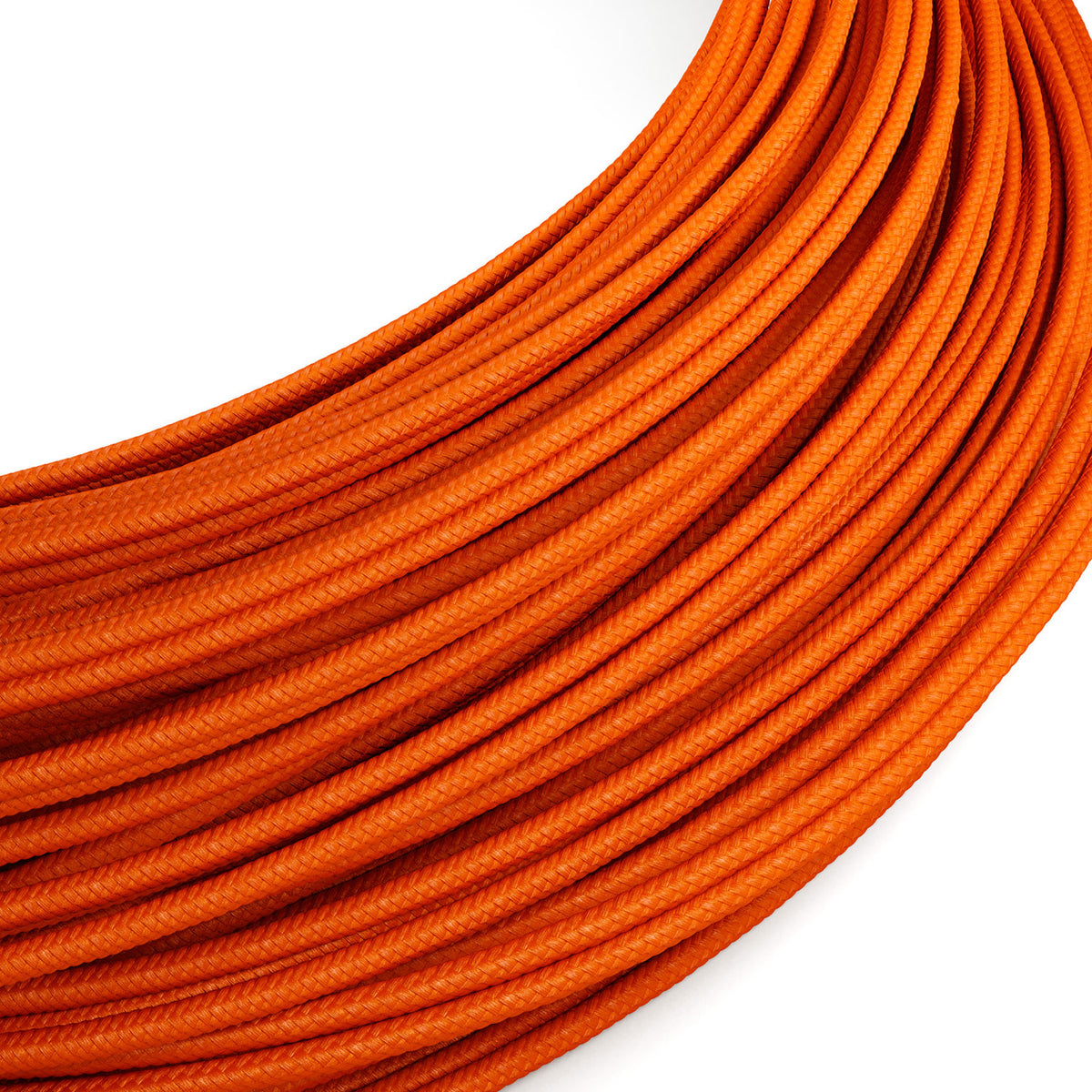 Cavo elettrico Extra Low Voltage rivestito in tessuto effetto seta Arancione RM15