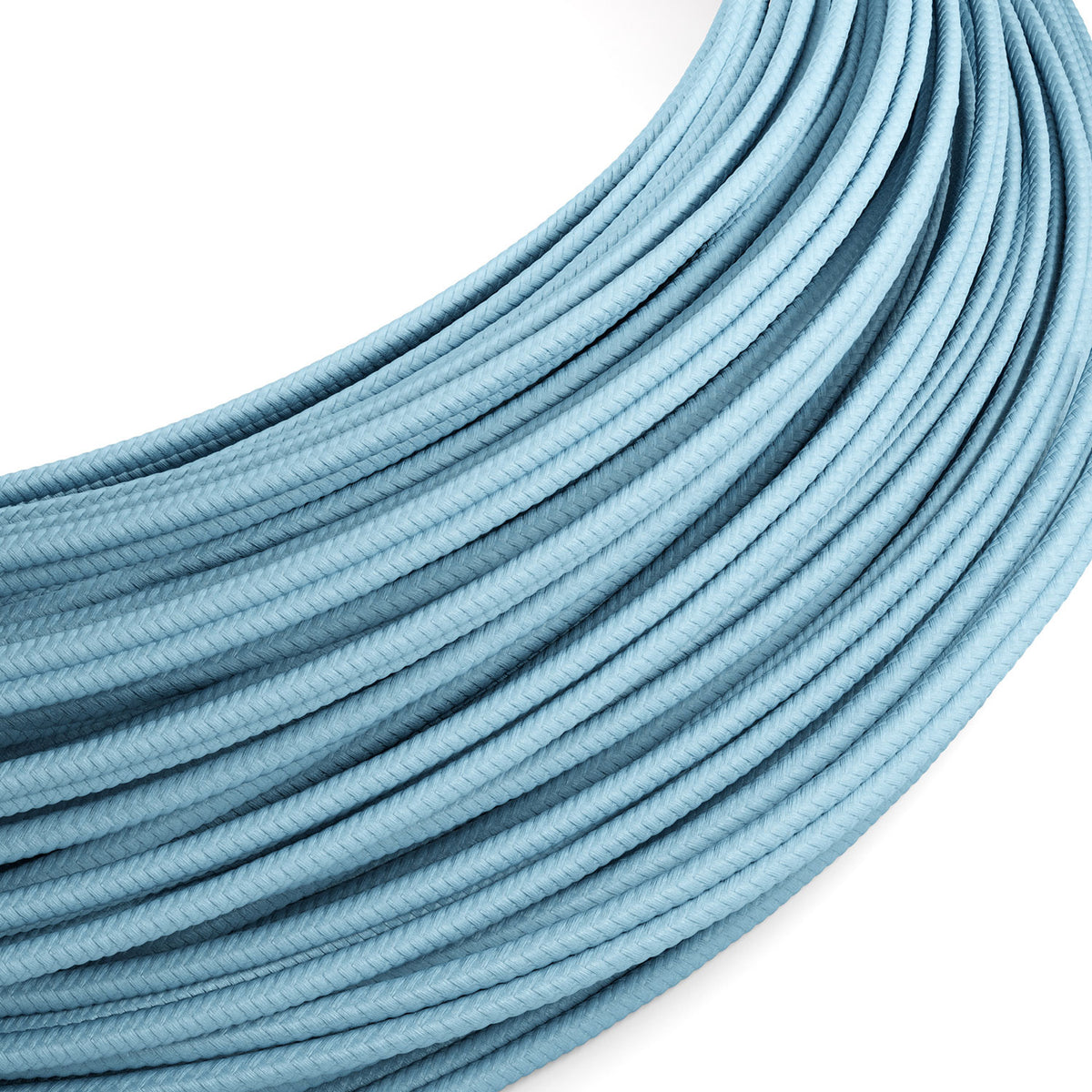 Cavo elettrico Extra Low Voltage rivestito in tessuto effetto seta Azzurro RM17