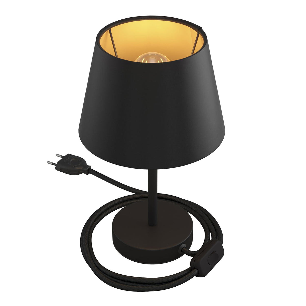 Alzaluce con paralume Impero, lampada da tavolo in metallo - Cinette nero 15 cm