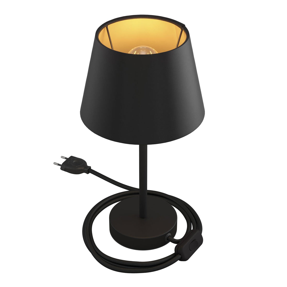 Alzaluce con paralume Impero, lampada da tavolo in metallo - Cinette nero 20 cm