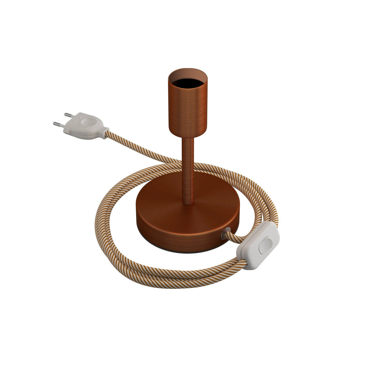 Alzaluce - Lampada da tavolo in metallo - Rame satinato 10 cm