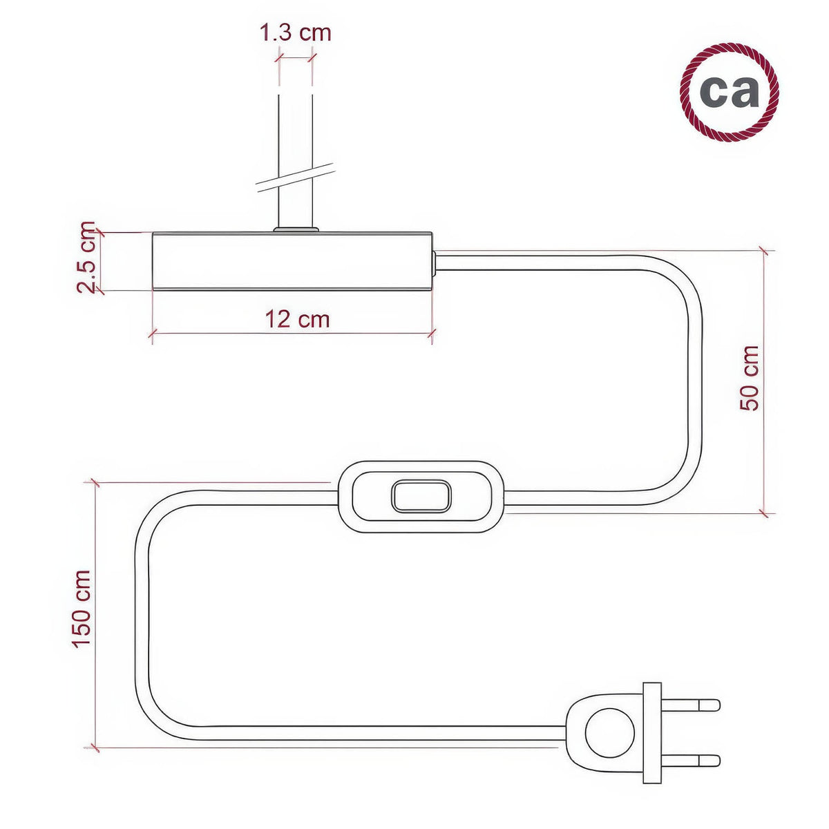 Alzaluce - Lampada da tavolo in metallo - Rame satinato 5 cm