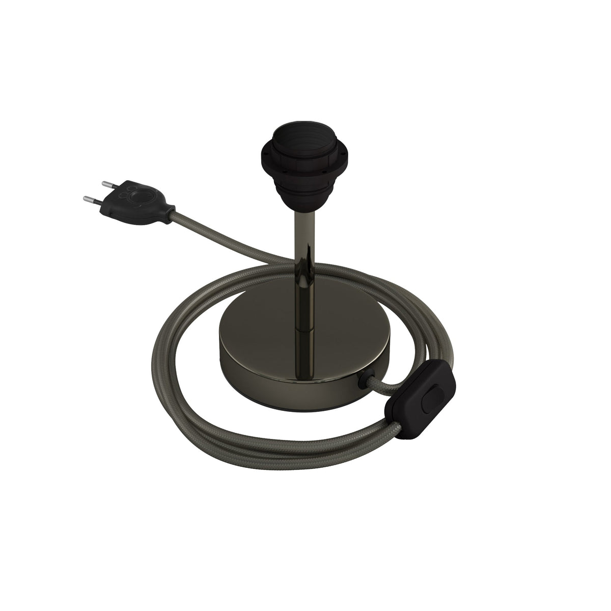 Alzaluce per paralume - Lampada da tavolo in metallo - Nero perla 10 cm