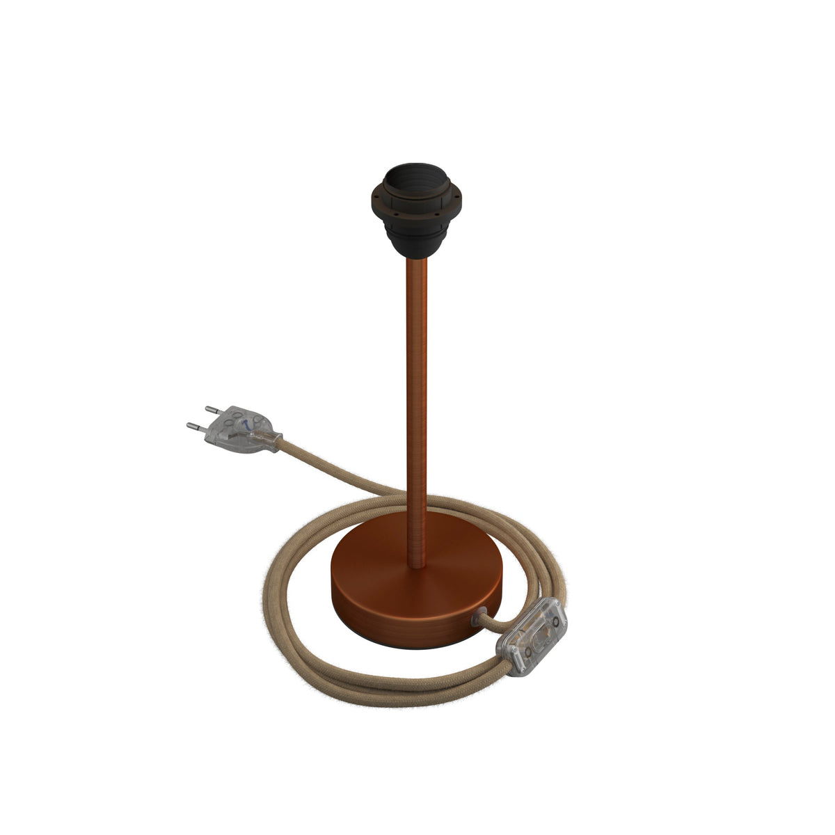 Alzaluce per paralume - Lampada da tavolo in metallo - Rame satinato 25 cm