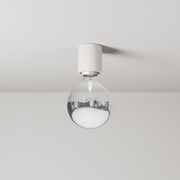 Applique Bianca con lampadina a vista mezza sfera argento - Waterproof IP44 - IO