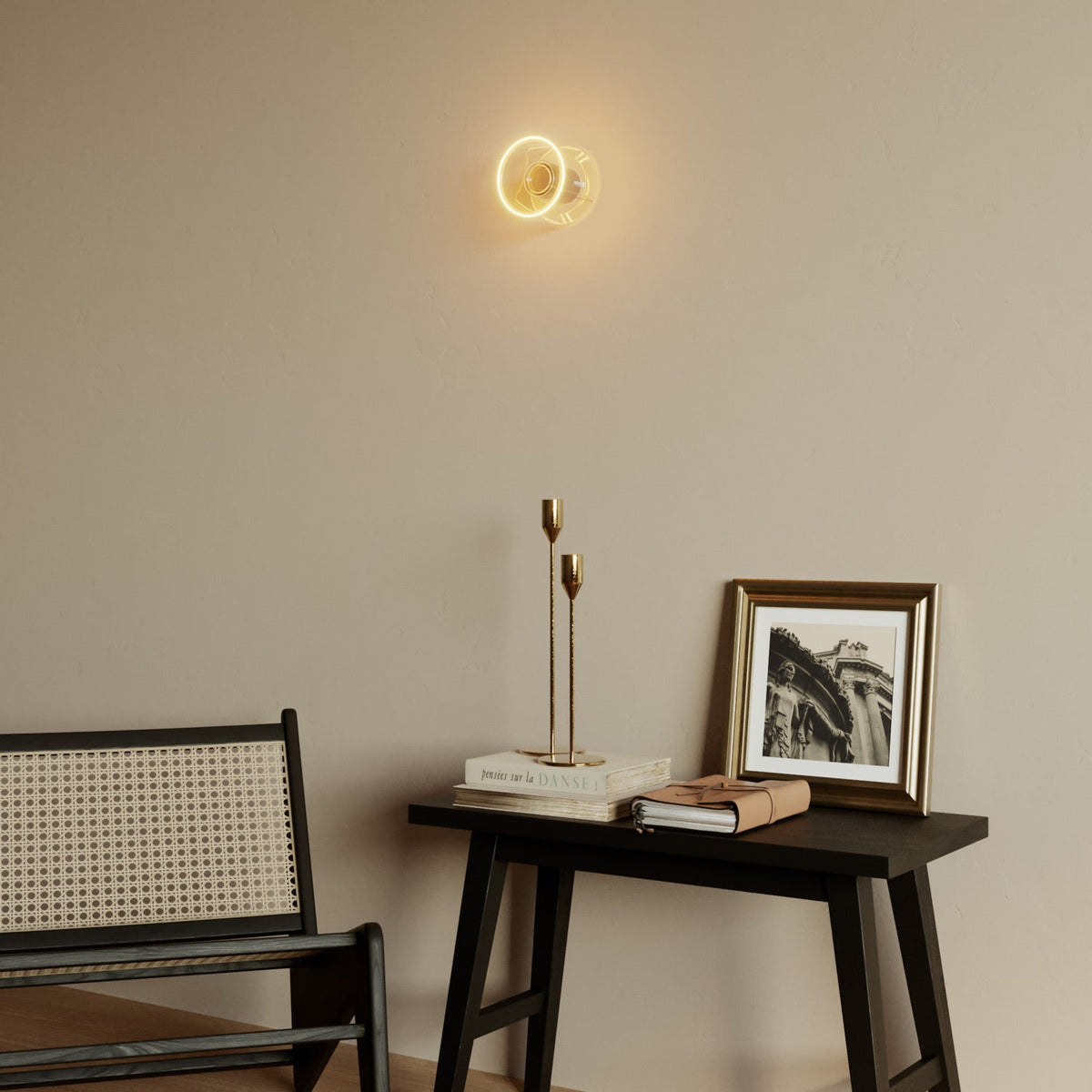 Applique con lampadina Ghost mini trasparente - Nero
