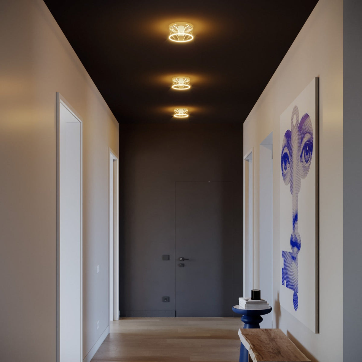 Applique con lampadina Ghost trasparente - Bianco