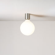 Applique in metallo con lampadina globo effetto porcellana - Titanio satinato