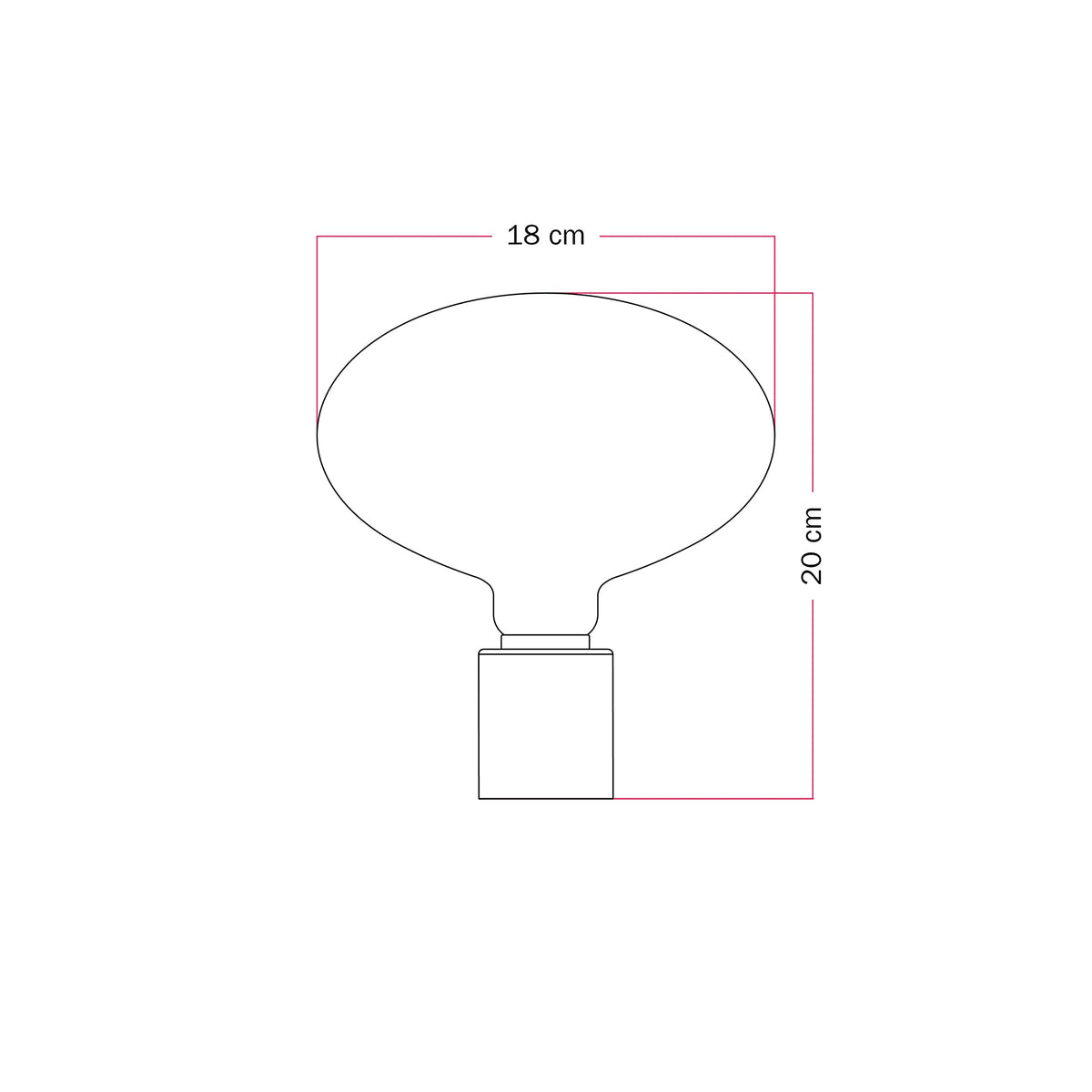 Applique in metallo con lampadina LED Ellipse effetto porcellana - Titanio satinato