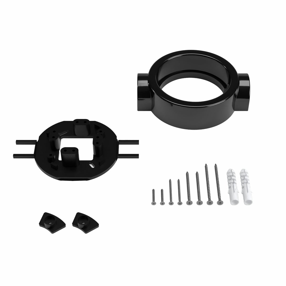 Base in porcellana nera per presa elettrica e interruttore/deviatore compatibile con Creative-Tubes - da 1 a 4 uscite 2 in linea