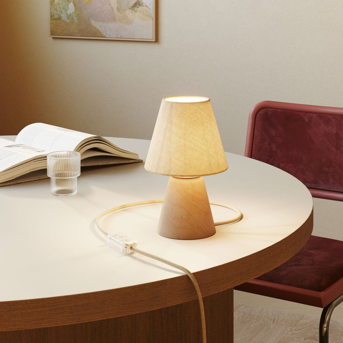 Base lampada in legno - Cono