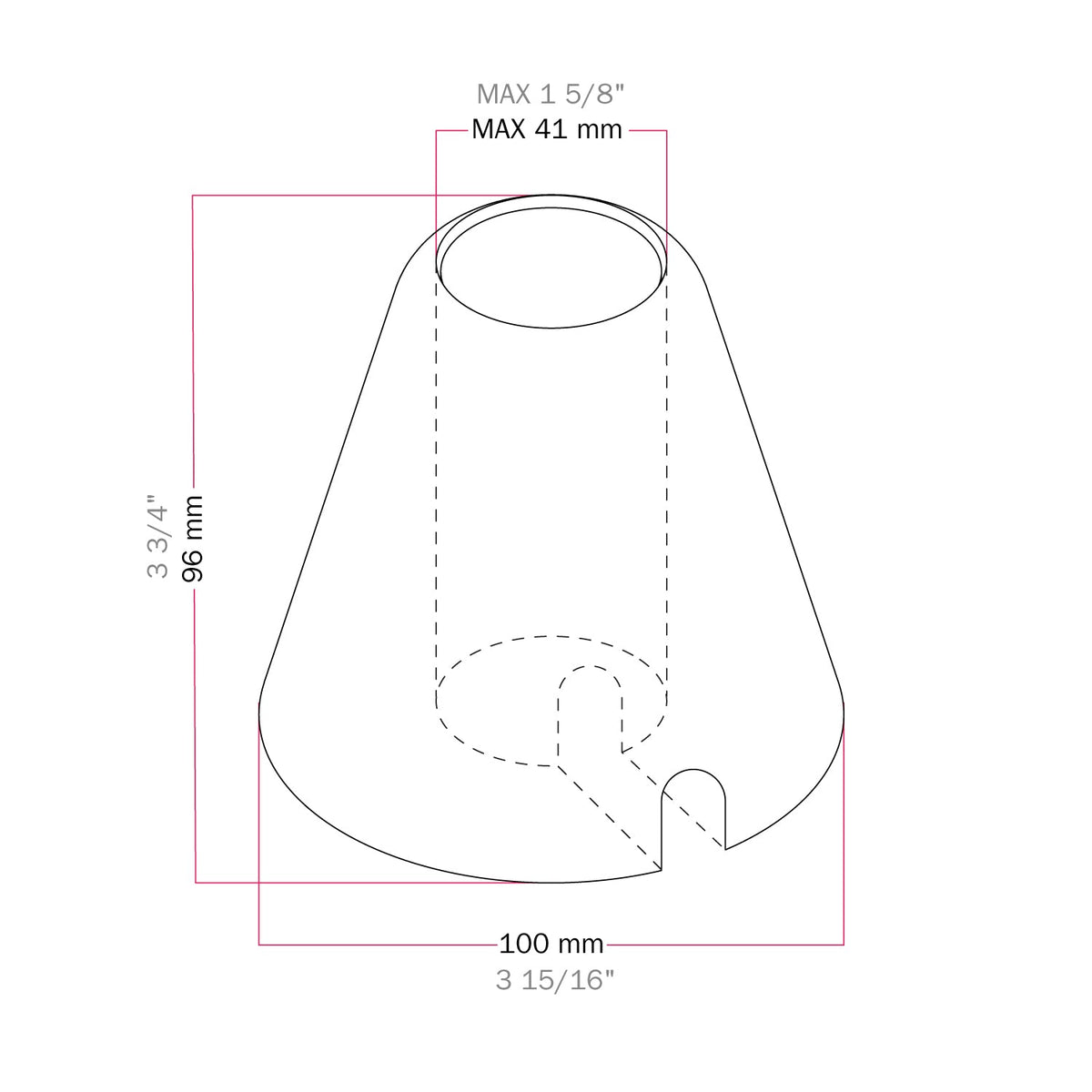 Base lampada in legno - Cono