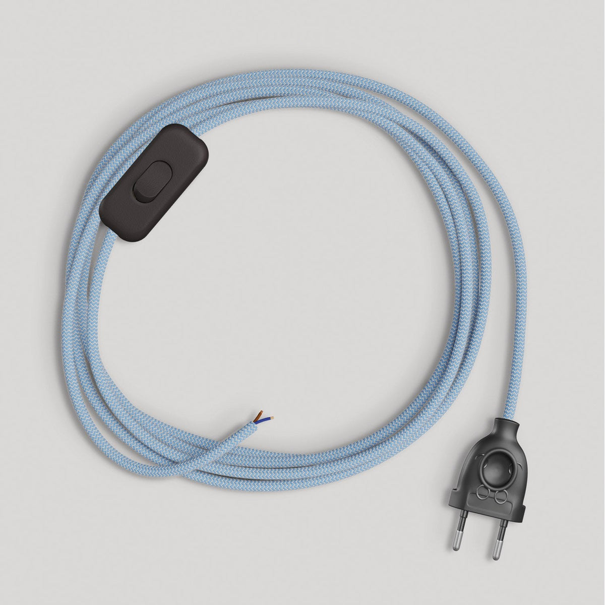 Cablaggio per lampada con cavo blu Steward in cotone 1,80 m Nero