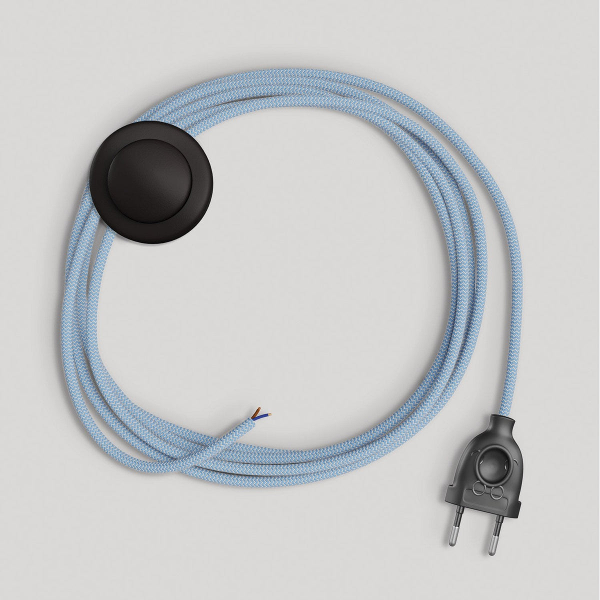 Cablaggio per lampada con cavo blu Steward in cotone 3 m Nero