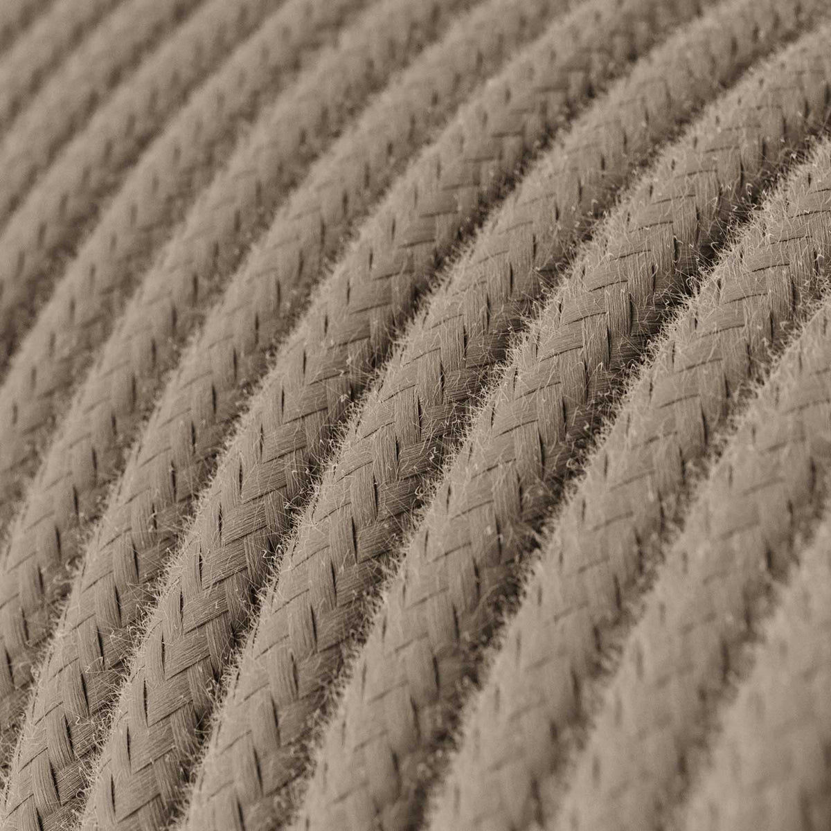 Cablaggio per lampada con cavo grigio tortora in cotone 3 m Bianco