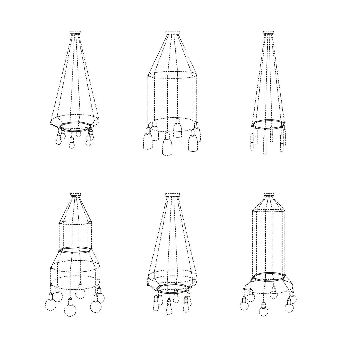 Cage Cerchio - Struttura per lampadari - Nero S - Ø 40 cm