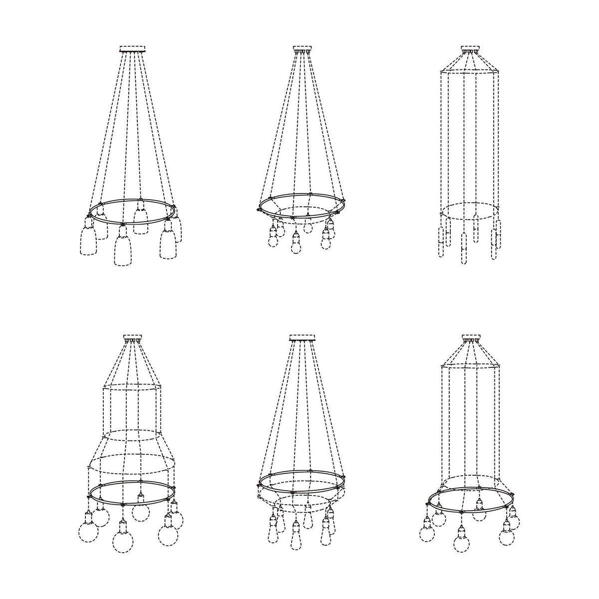 Cage Cerchio - Struttura per lampadari - Nero M - Ø 60 cm