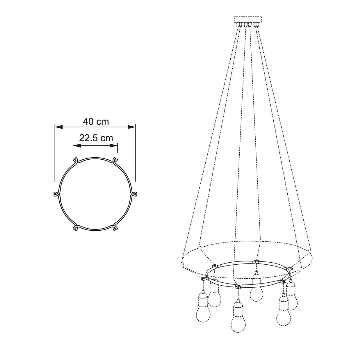 Cage Cerchio - Struttura per lampadari - Nero S - Ø 40 cm