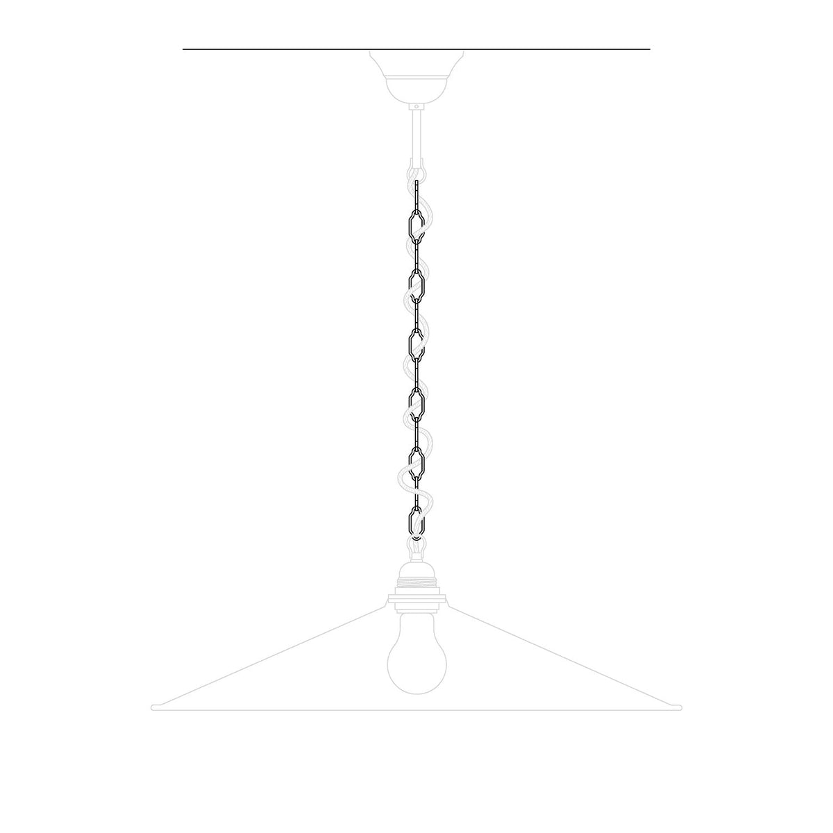 Catena Cattedrale in ferro per lampadari e sospensioni - Lunghezza 50 cm