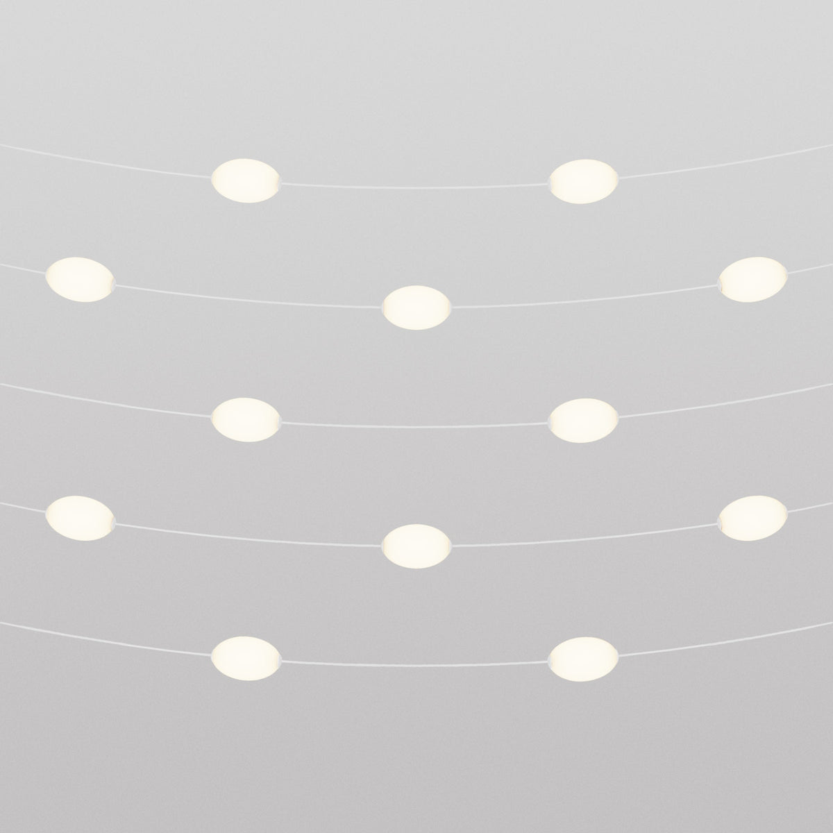 Catena luminosa 12 punti luce da esterno IP67 Bianco sabbia - Marina12