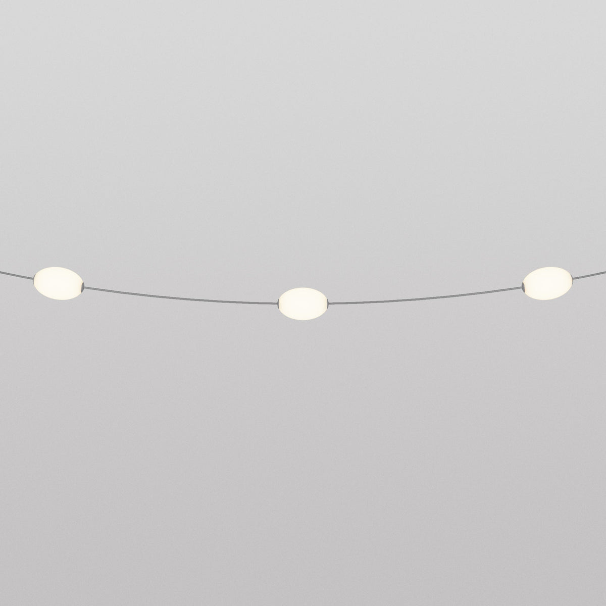 Catena luminosa 3 punti luce da esterno IP67 Grigio - Marina3